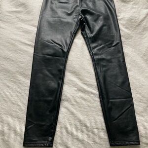 7 For All Mankind Black Faux Leather Leggings XL